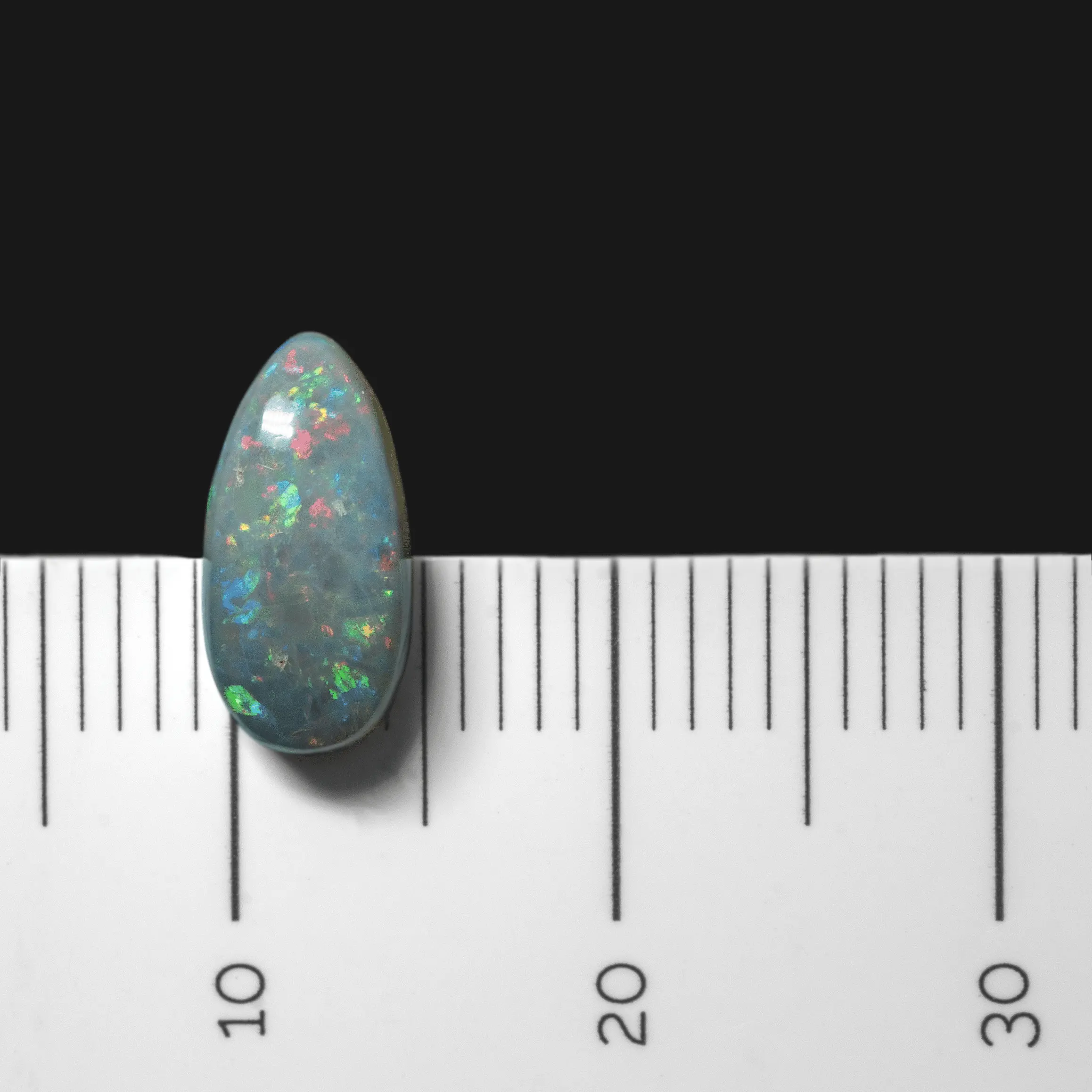 Dark multicolored opal teardrop (1.1 ct) - Image 5