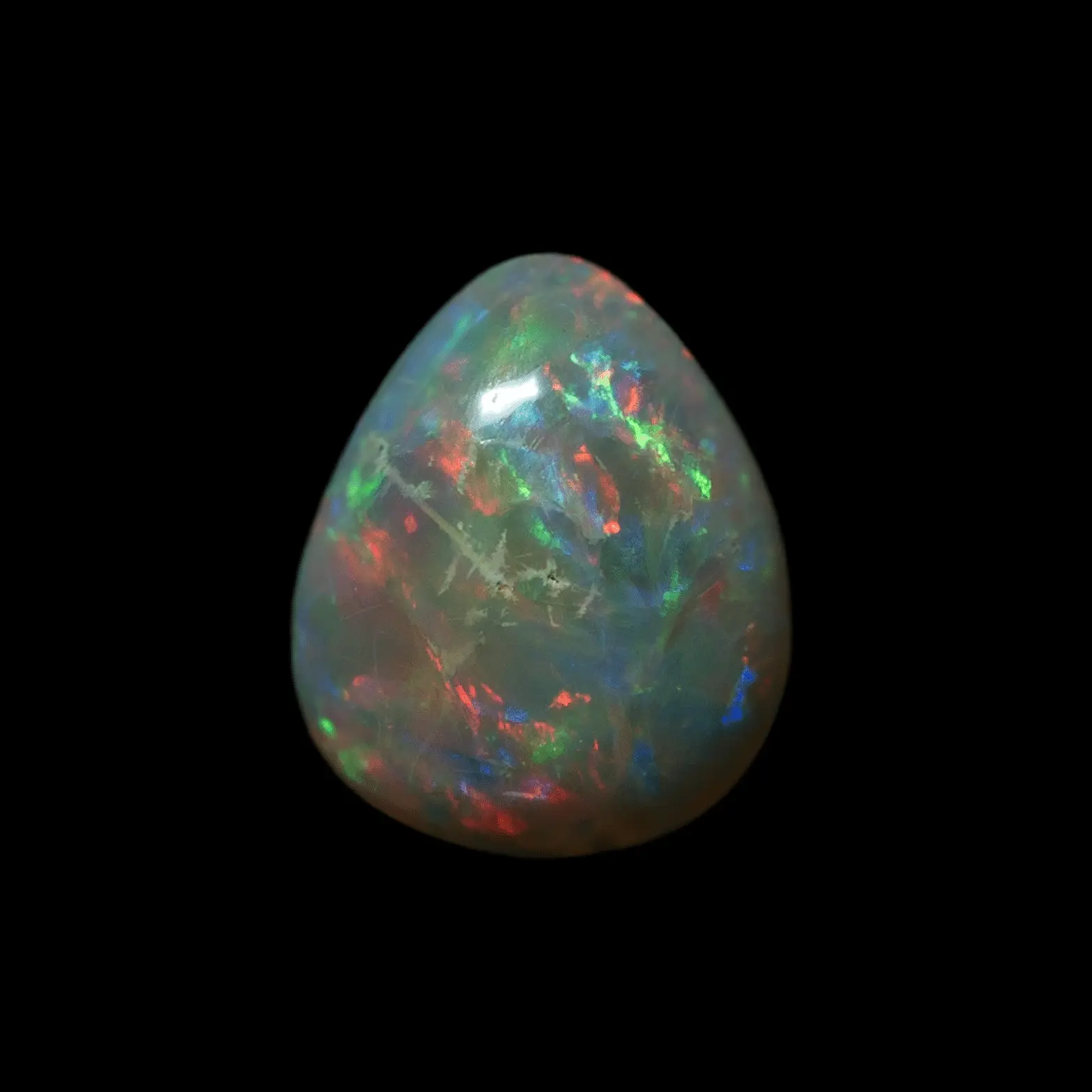 Poire d'opale claire brillante rouge et orange (0,8 ct) – Image 5