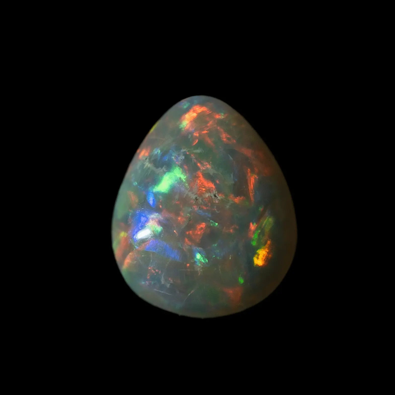 Poire d'opale claire brillante rouge et orange (0,8 ct) – Image 6