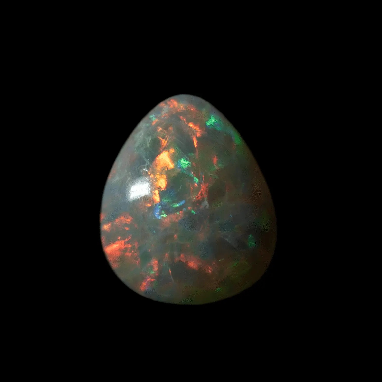 Poire d'opale claire brillante rouge et orange (0,8 ct) – Image 7