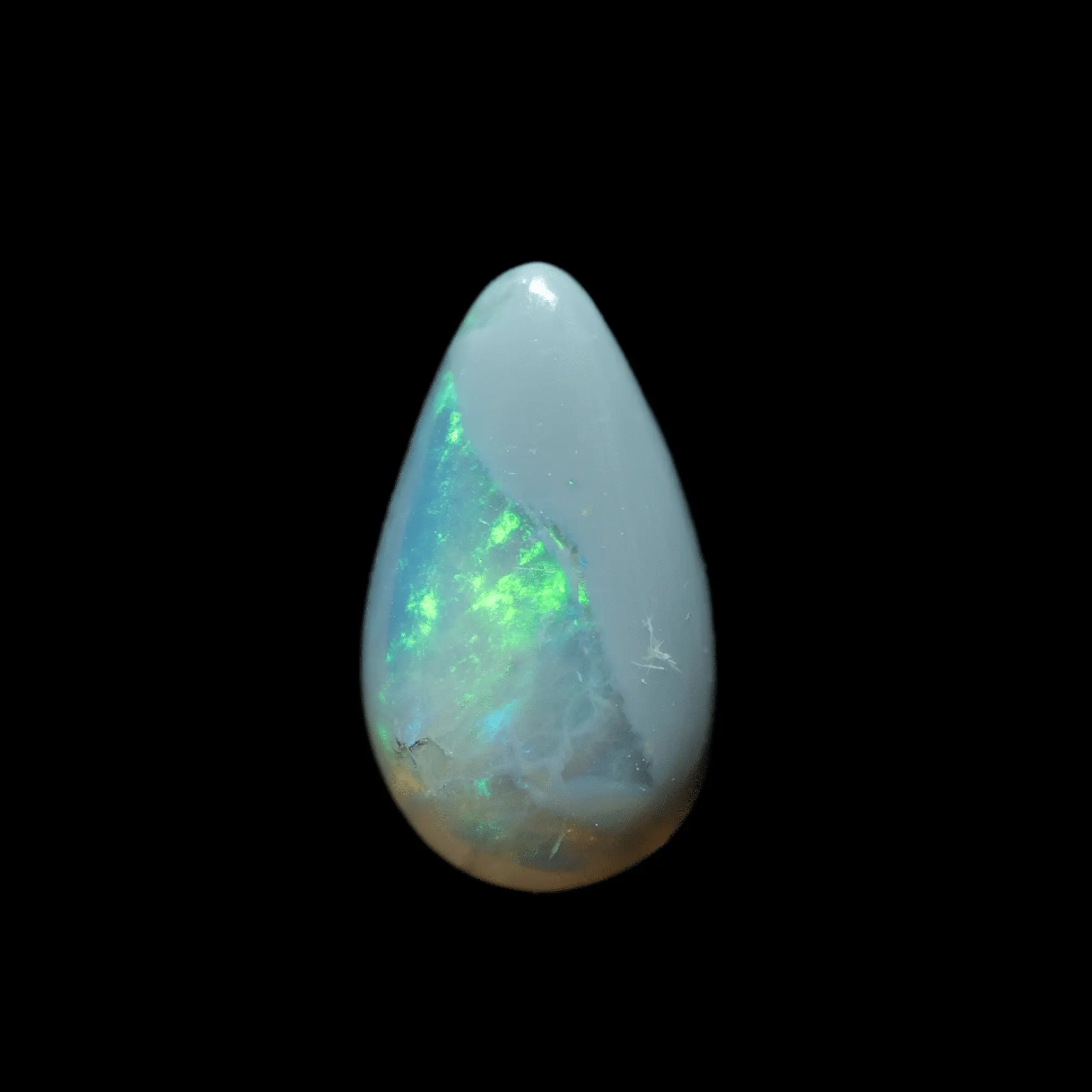 Pretty little drop of dark green-blue-orange opal (0.9 ct) - Image 4