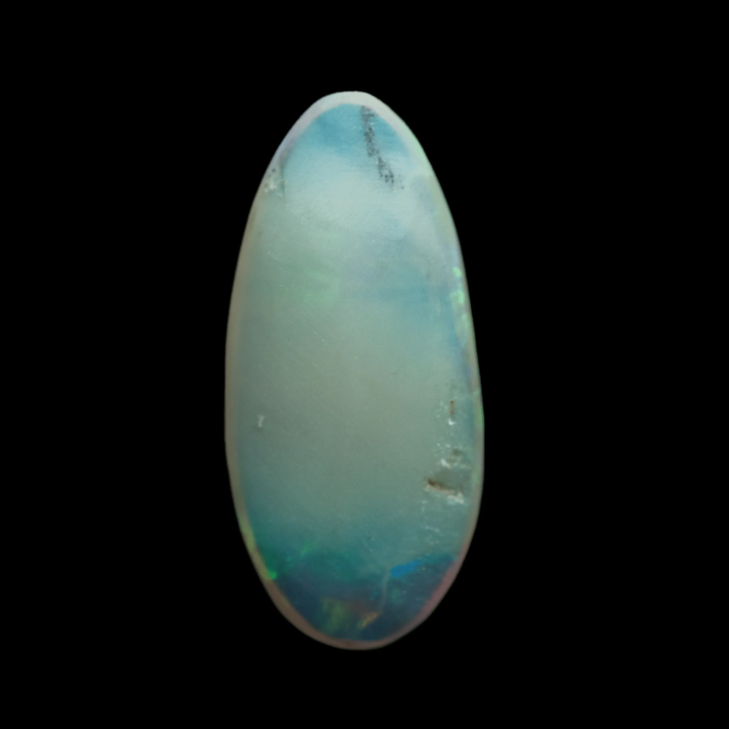 Cabochon en navette d'opale claire à compartiments très colorés et iridescents (2,7 cts) – Image 6