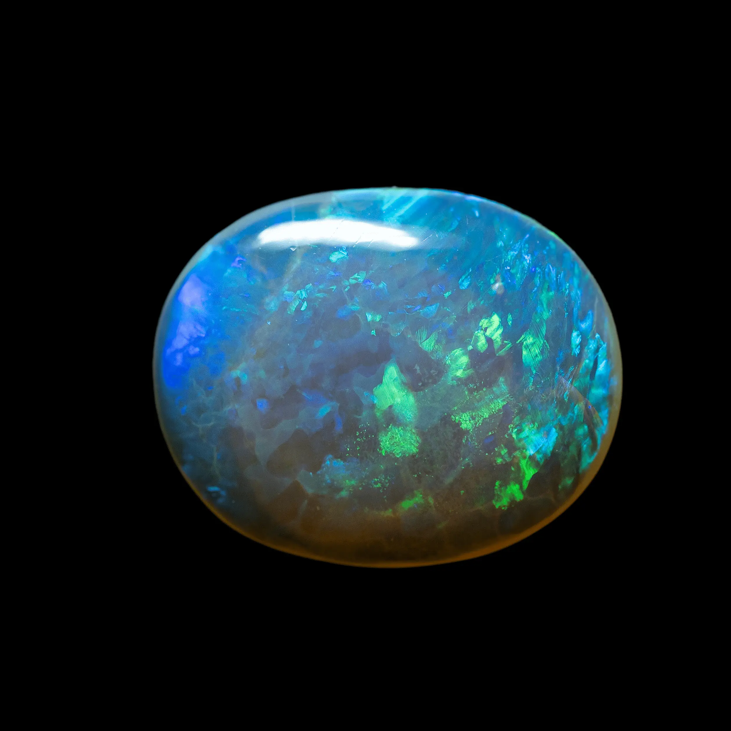 Brilliant oval clear crystal opal with intense green and blue colors (1.9 ct) - Image 6