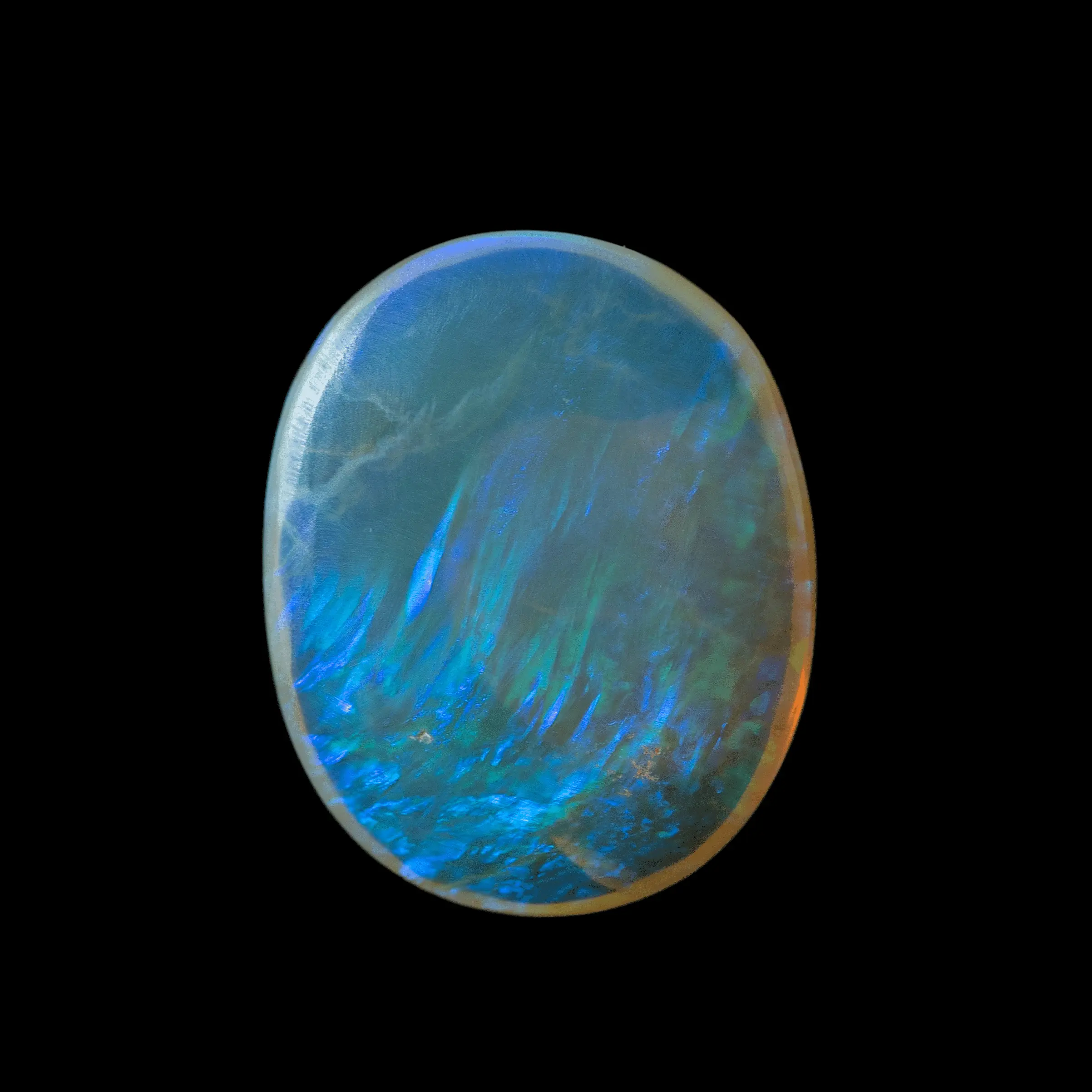 Brilliant oval clear crystal opal with intense green and blue colors (1.9 ct) - Image 7