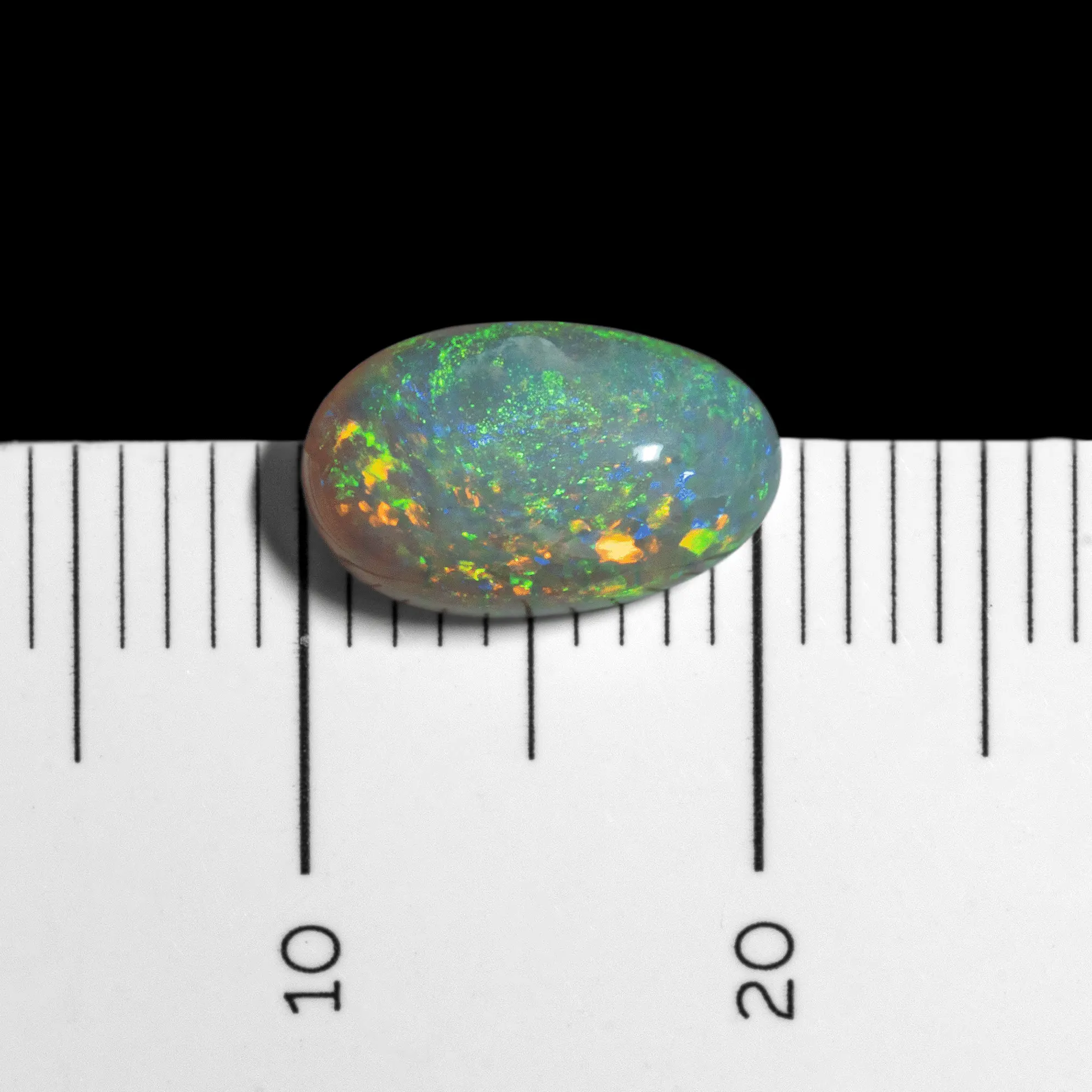 Cabochon vert et orange d'opale cristal clair (1,6 cts) – Image 6