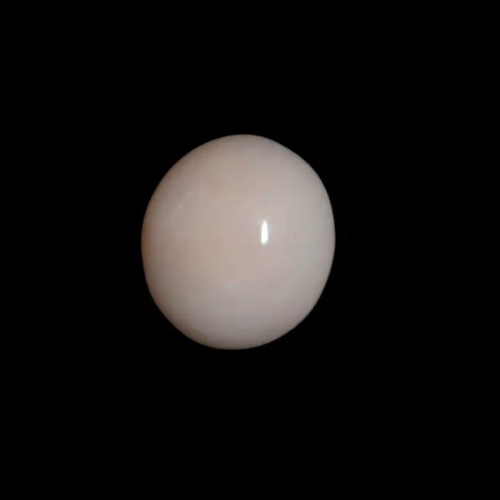 11.3 carat semi-spherical cabochon cut natural Peruvian pink opal of fine quality
