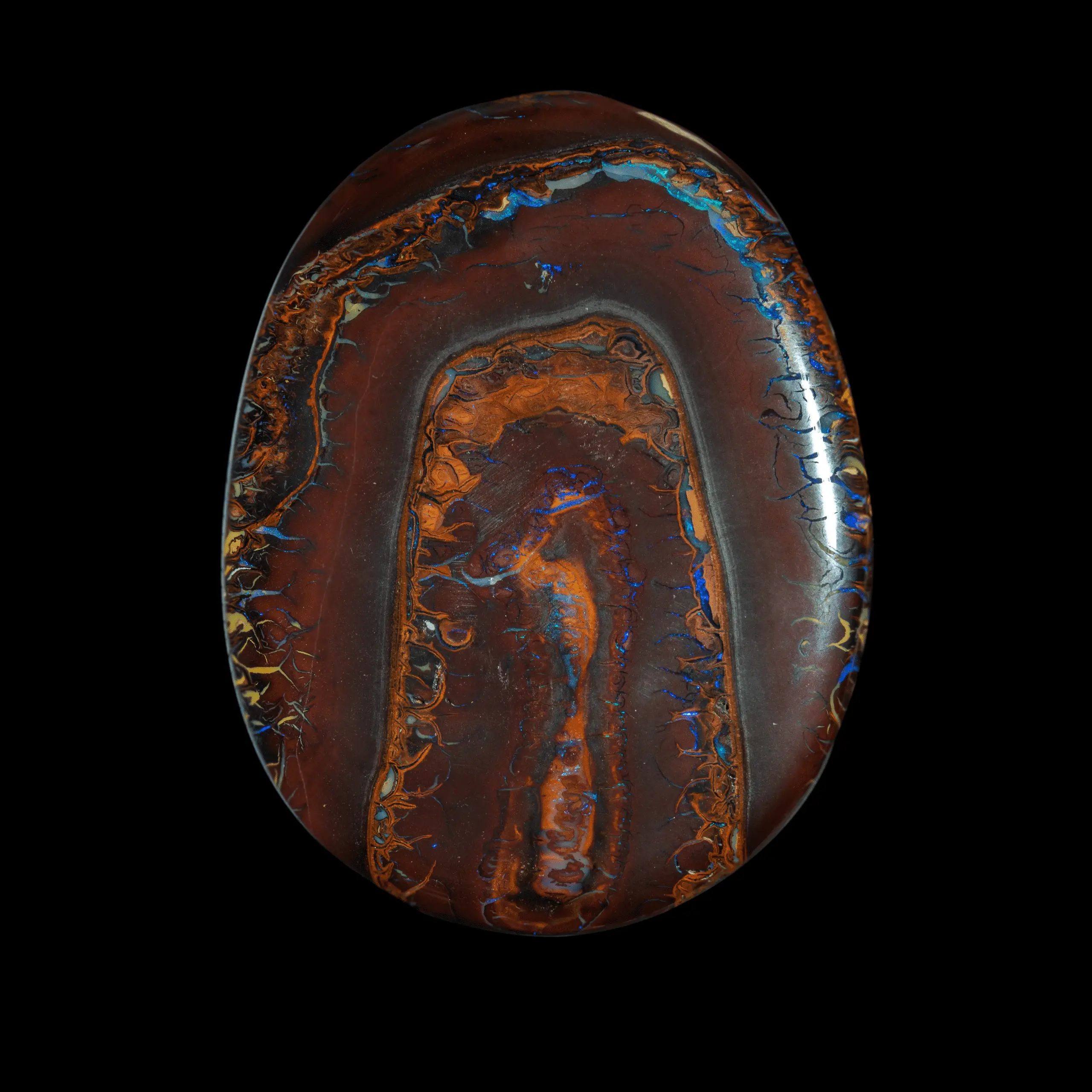 Grand médaillon d'opale Koroit à entrelacs colorés, brillants et contrastés (85,8 cts) – Image 5