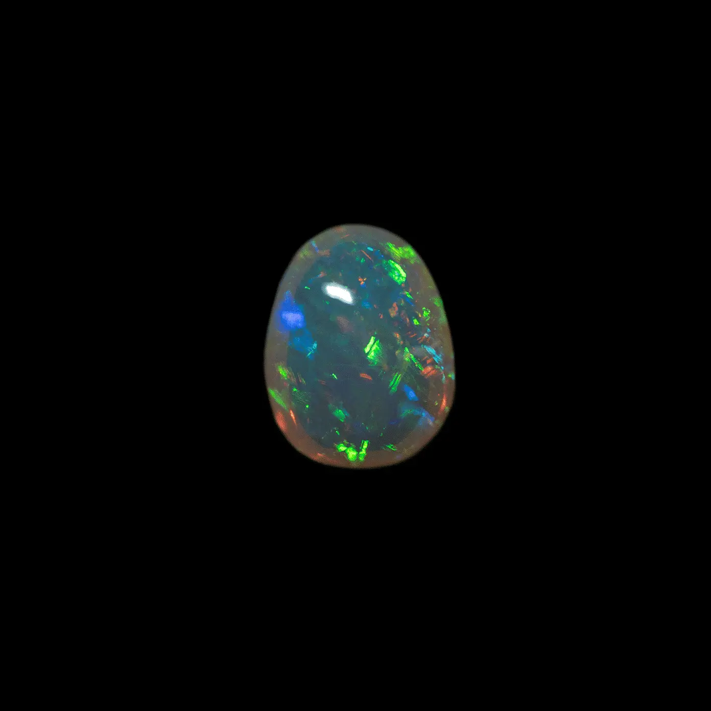 Cabochon brillant d'opale brésilienne claire verte et bleue (1,8 ct) – Image 5