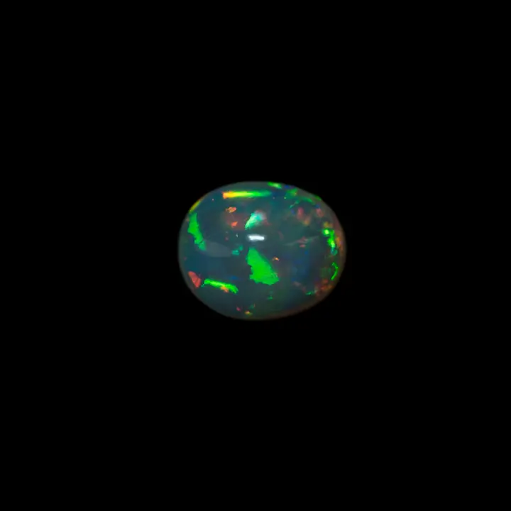 Natural Brazilian opal from the Horca mines, magnificent 1.1-carat ribbon cabochon, mostly yellow and green, polished on both sides.