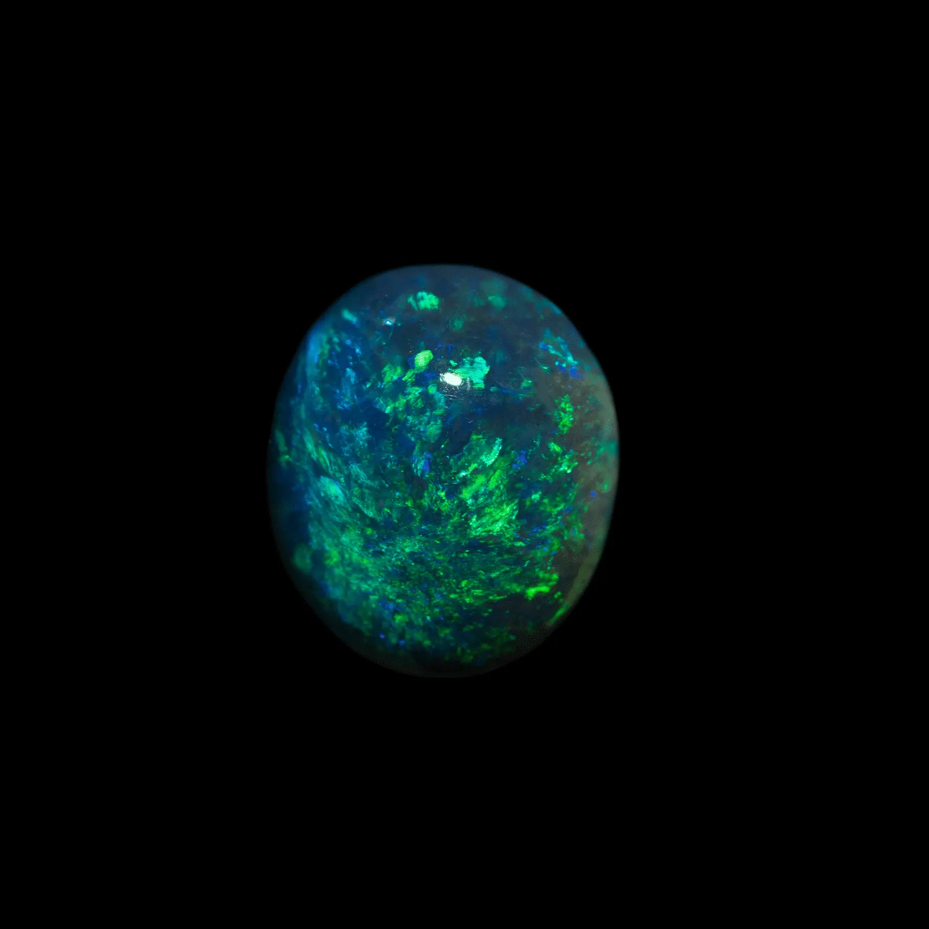 Rare opale noire australienne à riches brillances multi bleus et verts (2,2 cts) – Image 4
