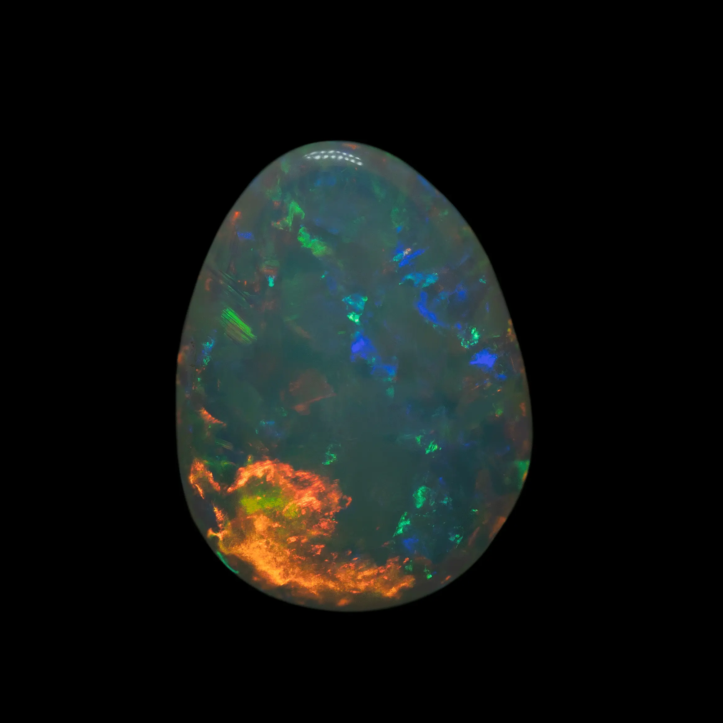 Opale Brésilienne cristal flamboyante orange et bleue (3,4 cts) – Image 3