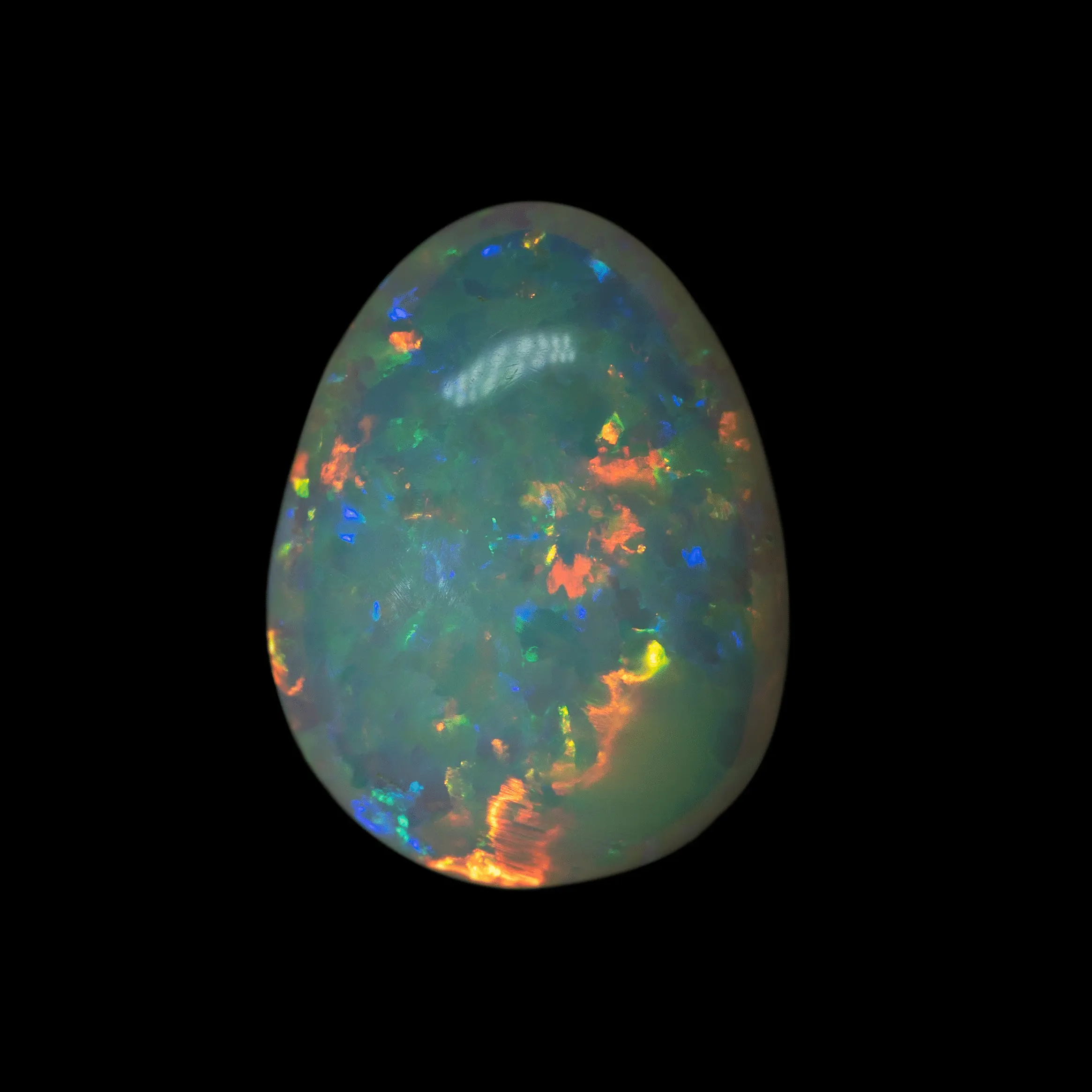Opale Brésilienne cristal flamboyante orange et bleue (3,4 cts) – Image 4