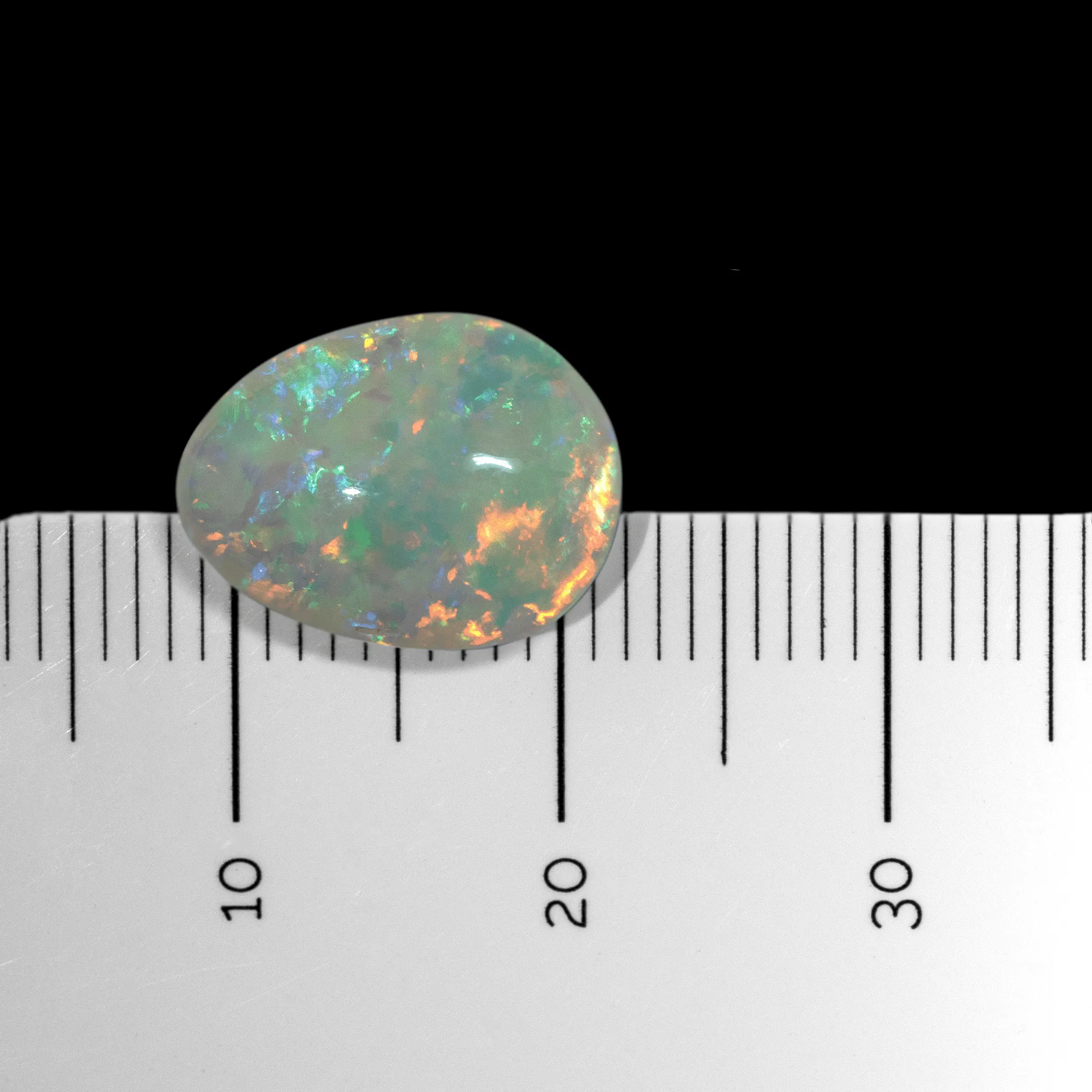 Opale Brésilienne cristal flamboyante orange et bleue (3,4 cts) – Image 11