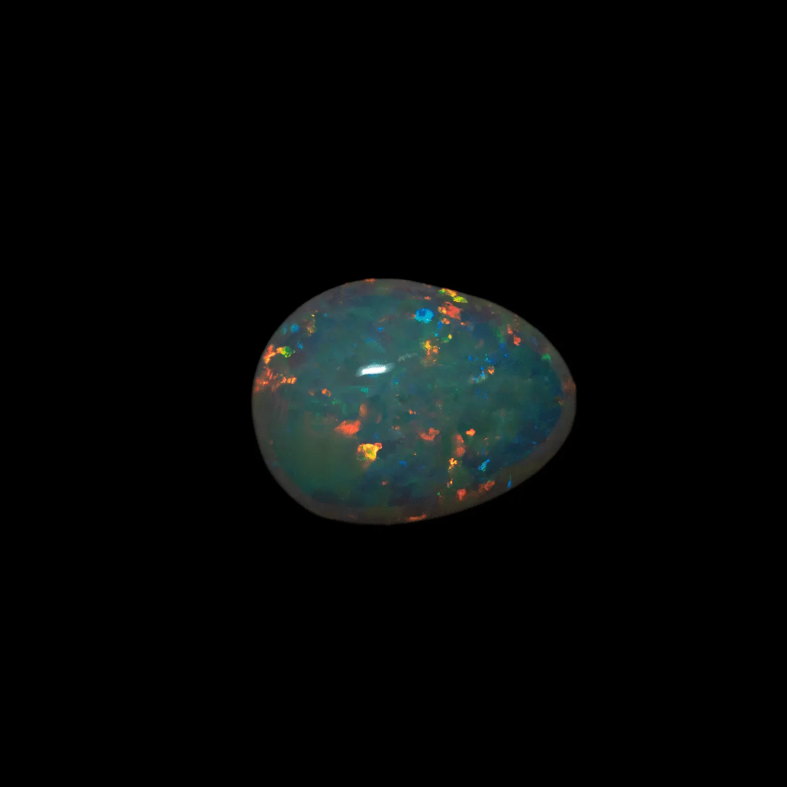 Opale Brésilienne cristal flamboyante orange et bleue (3,4 cts) – Image 7