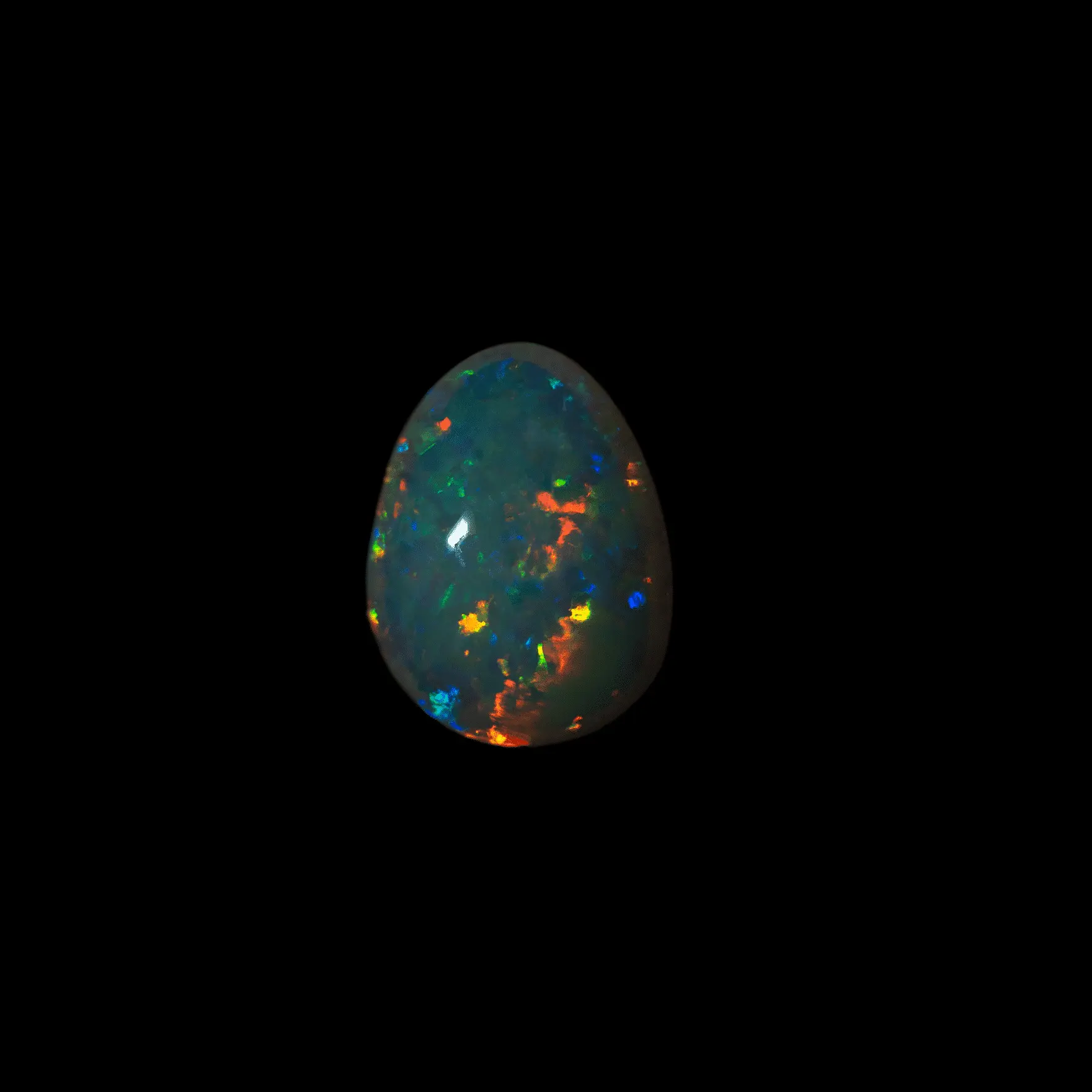 Opale Brésilienne cristal flamboyante orange et bleue (3,4 cts) – Image 8