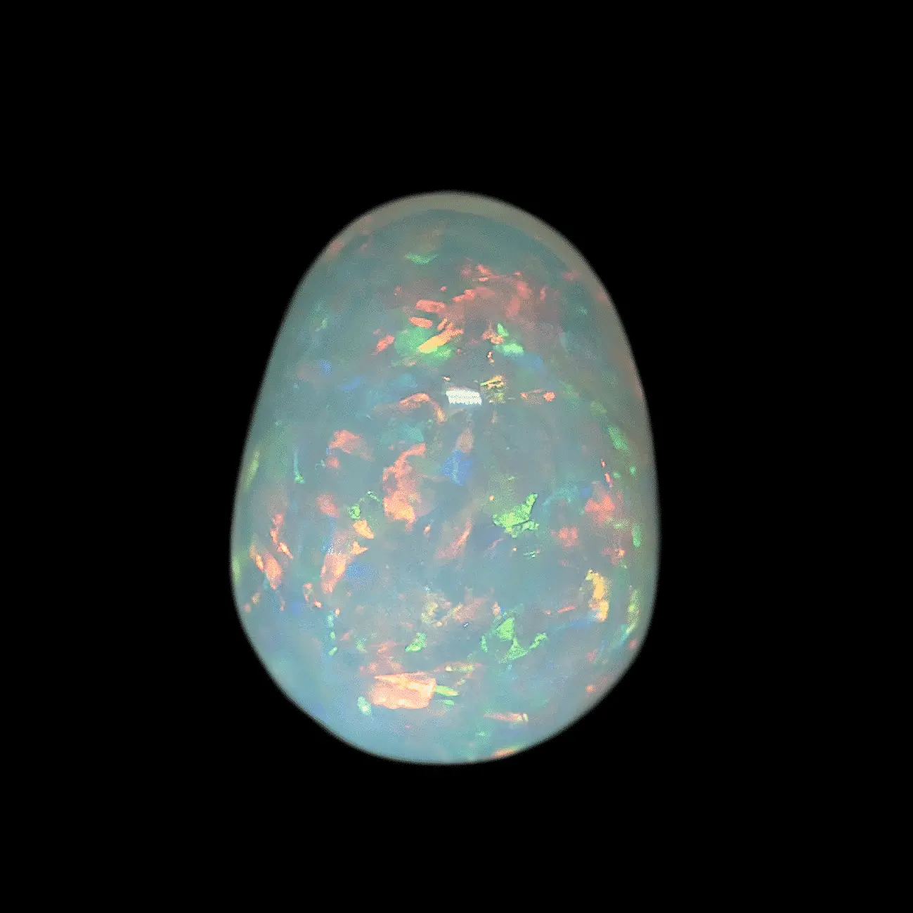 Orange-red Brazilian crystal opal cabochon (0.7 ct) - Image 5