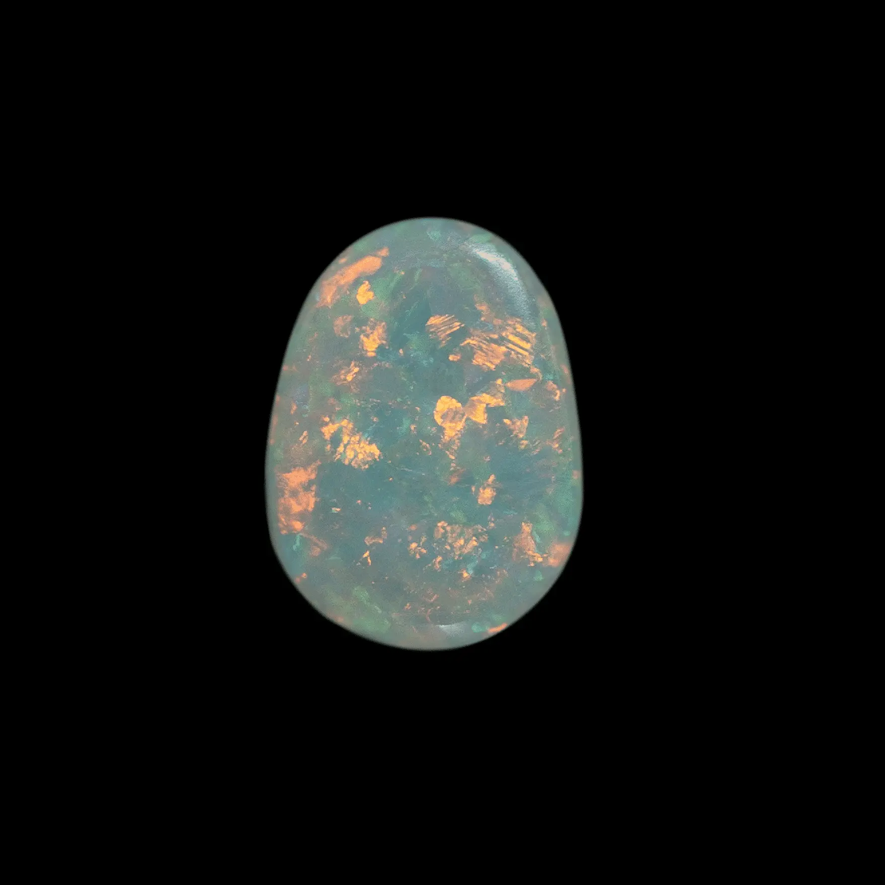 Orange-red Brazilian crystal opal cabochon (0.7 ct) - Image 6