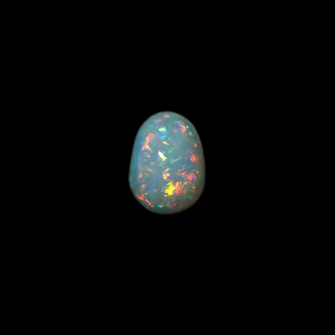 Orange-red Brazilian crystal opal cabochon (0.7 ct) - Image 4
