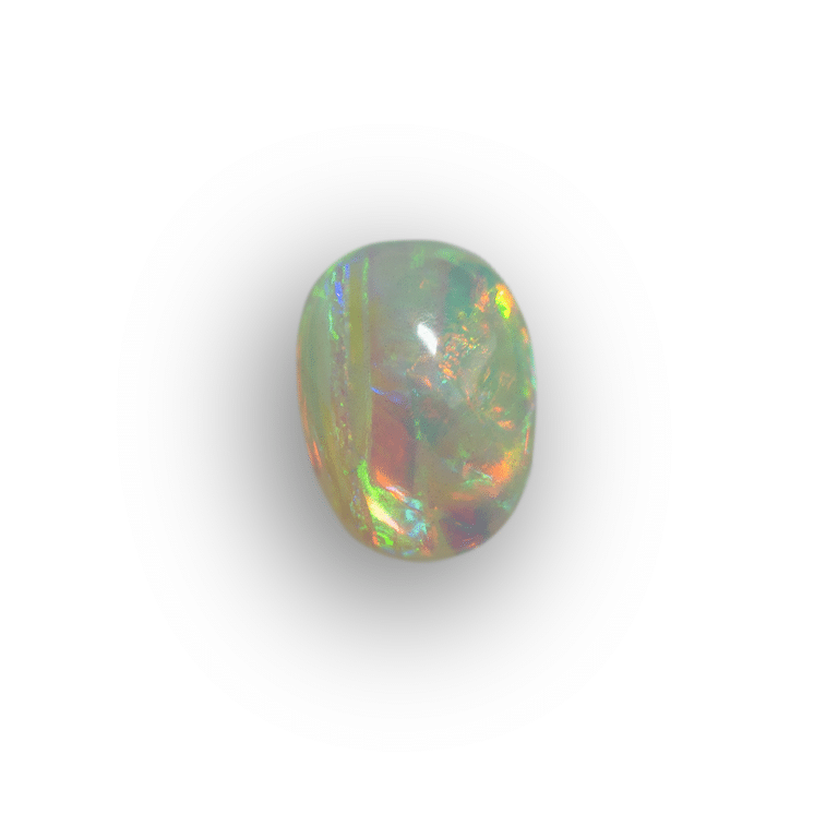 Opale Jaune Et Multicolore D'Éthiopie - 8.2x6.2 Mm - 0.84 Ct - Naturelle