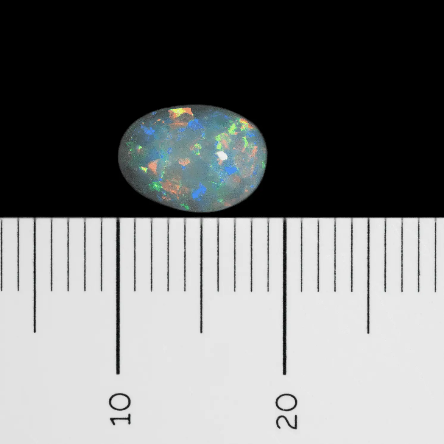 Cabochon d'opale blanche multicolore (1,1 ct) – Image 6