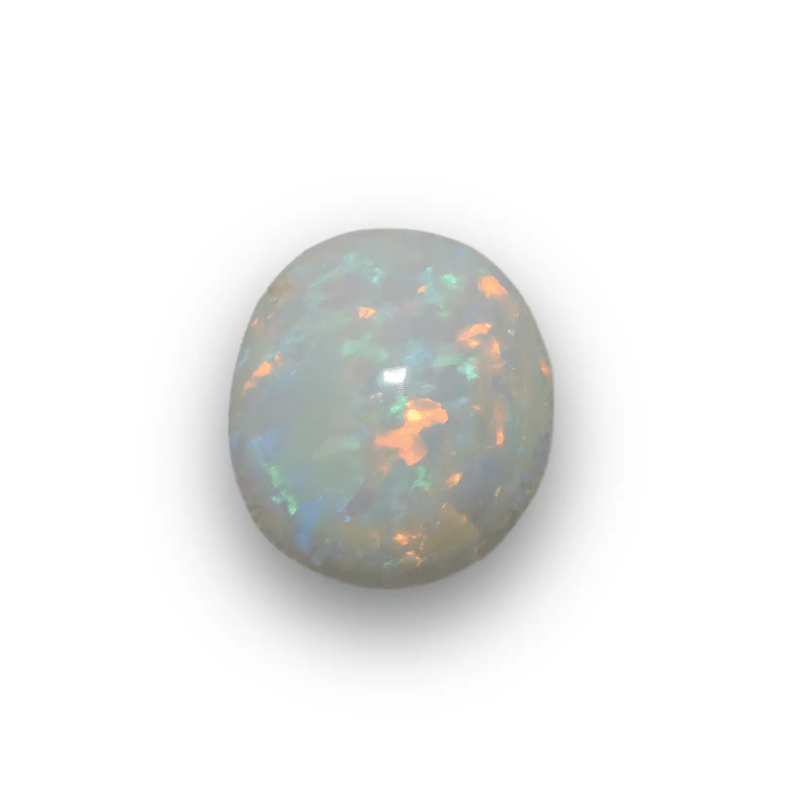 Opale blanche à coups de pinceau oranges et bleus (0,9 ct) – Image 3