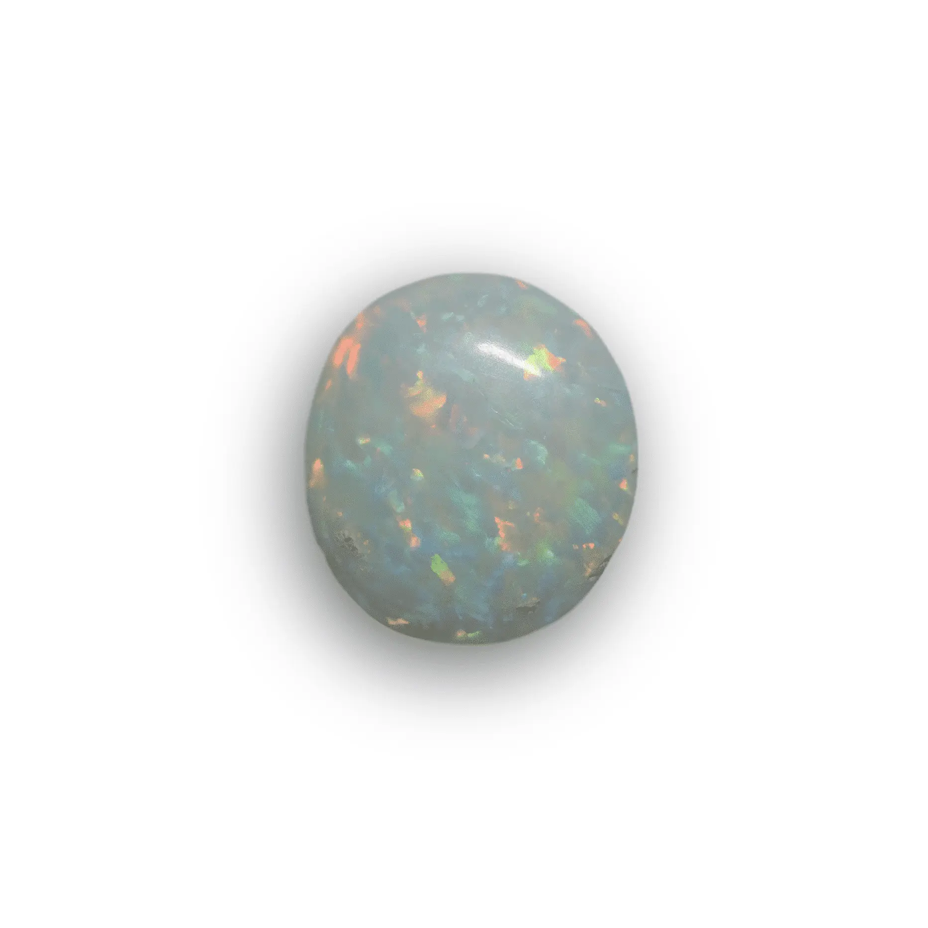 Opale blanche à coups de pinceau oranges et bleus (0,9 ct) – Image 6