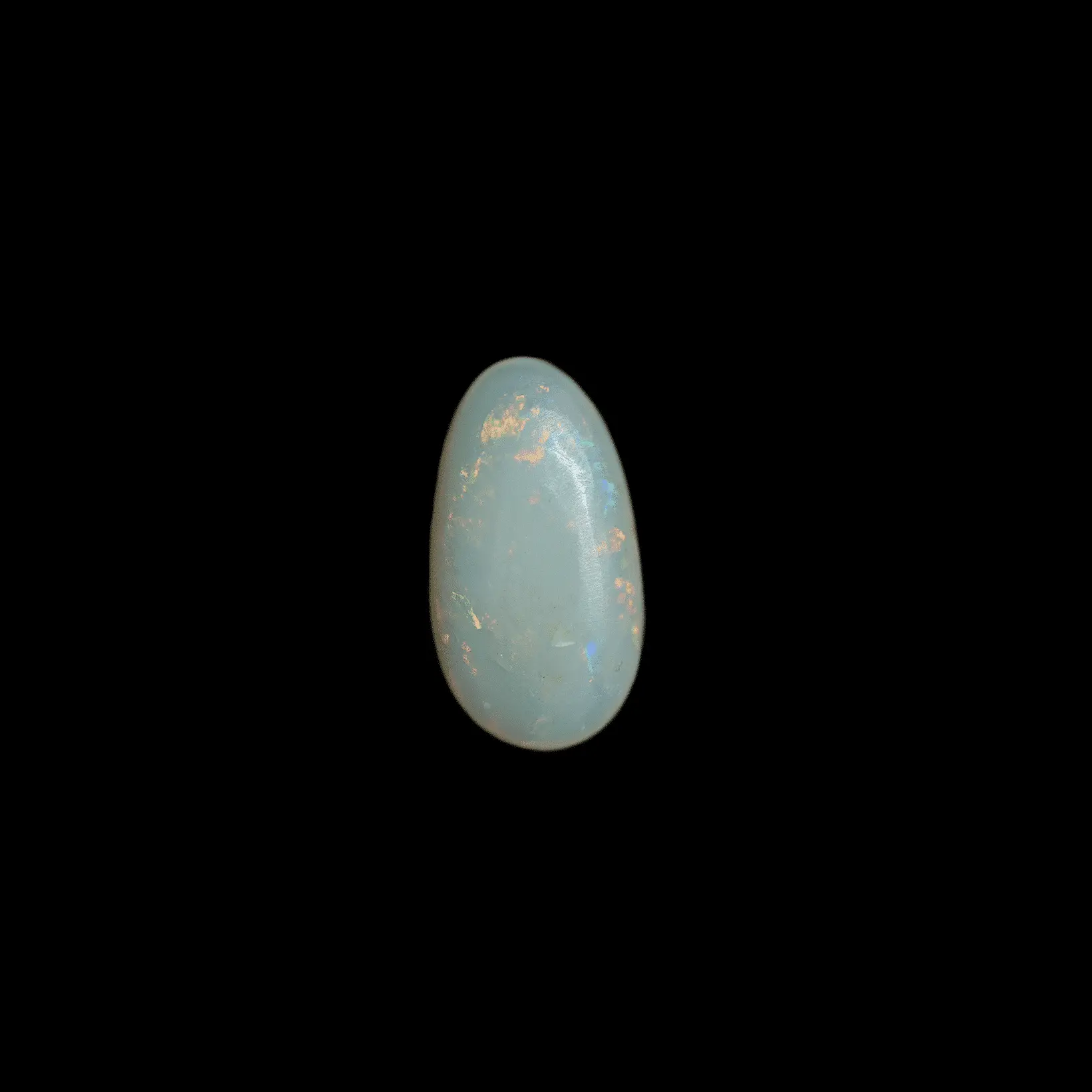 Cabochon d'opale blanche multicolore à tendance rouge-orangée (1,6 ct) – Image 6