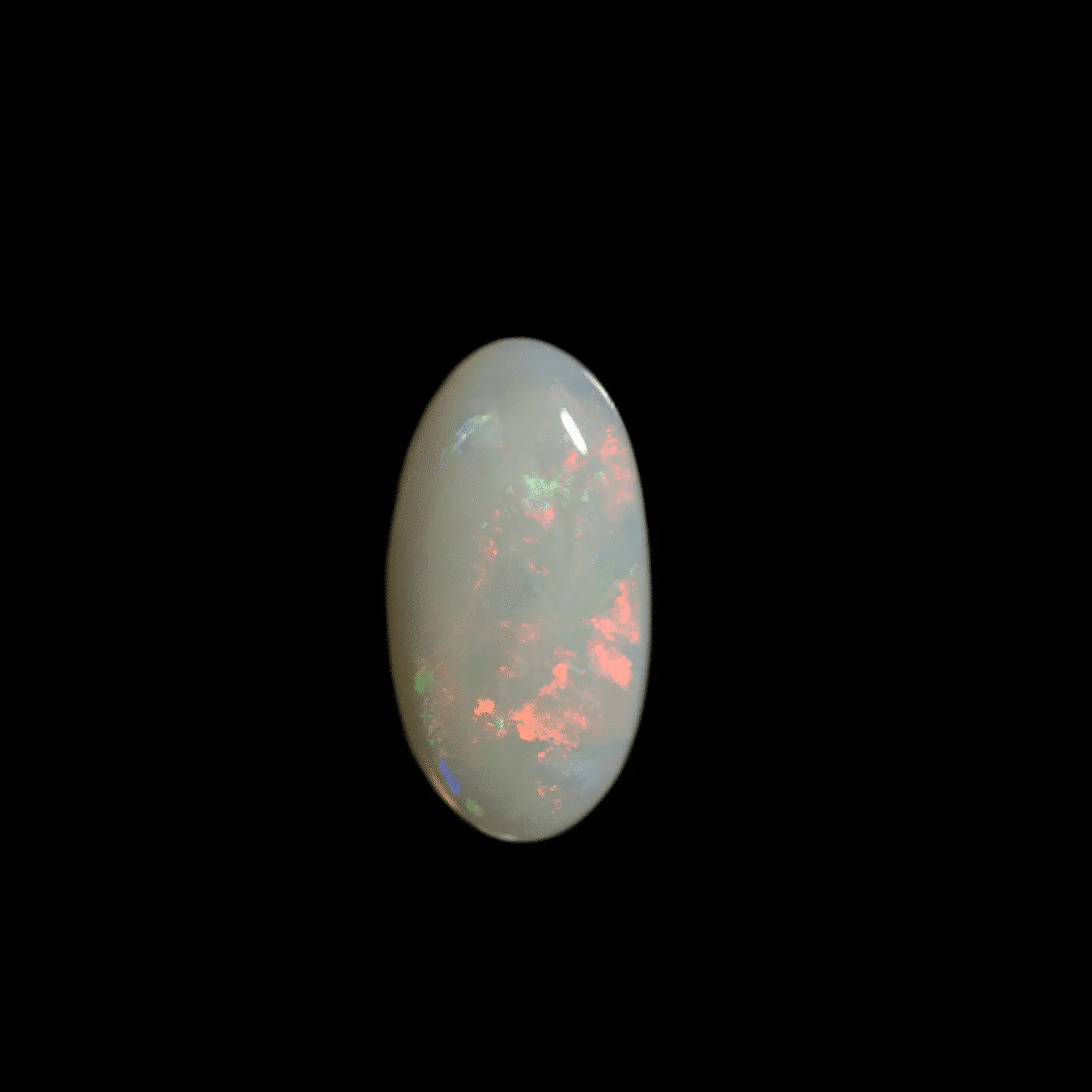 Cabochon d'opale blanche multicolore à tendance rouge-orangée (1,6 ct) – Image 5