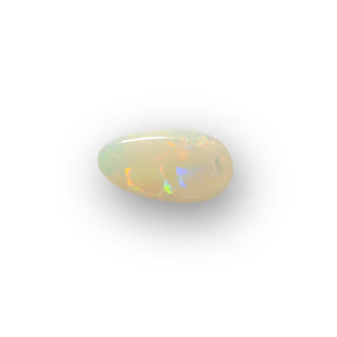 Cabochon d'opale blanche multicolore à tendance rouge-orangée (1,6 ct) – Image 4