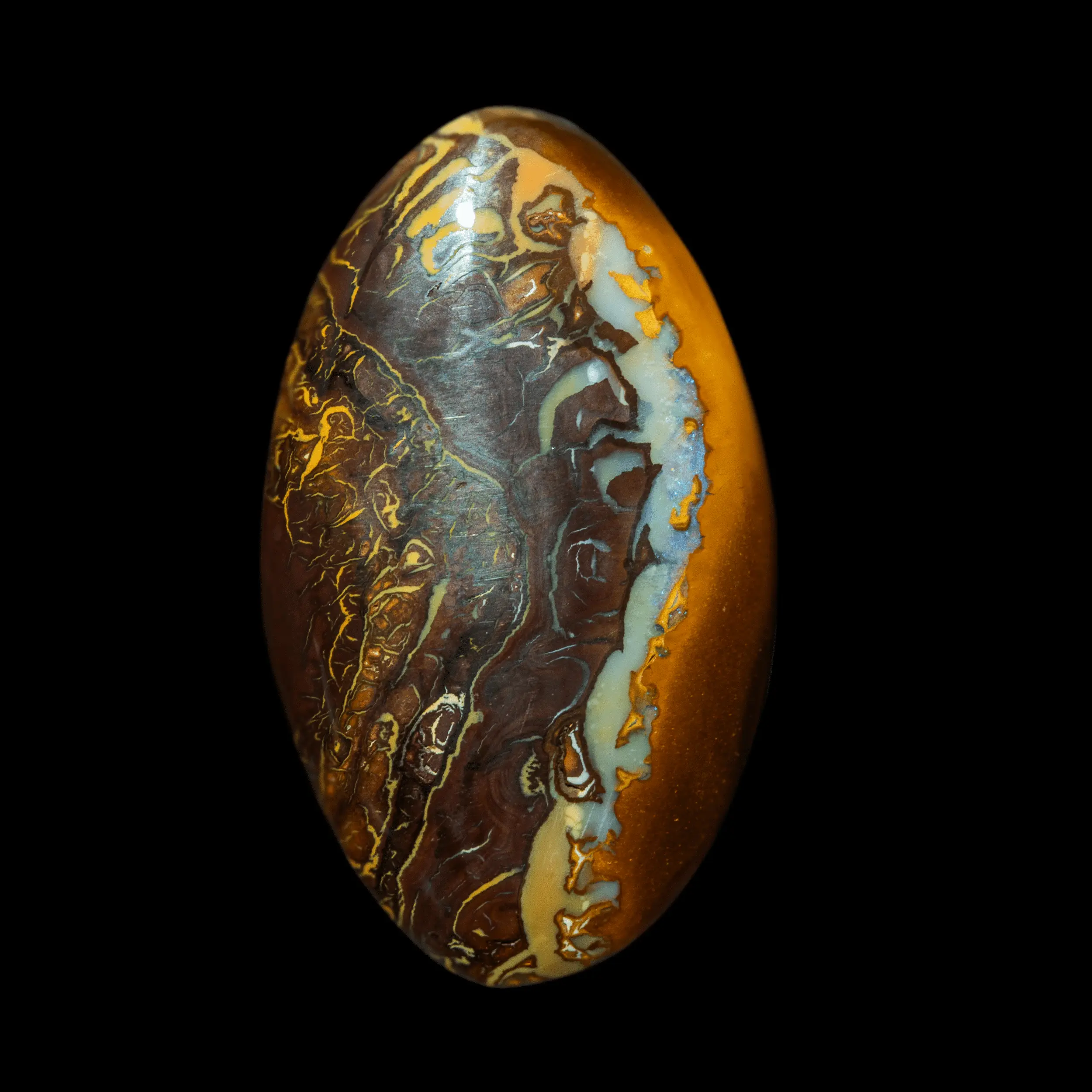 Koroit opal with colored, constrasted and opalized meanders (30.1 cts) - Image 2