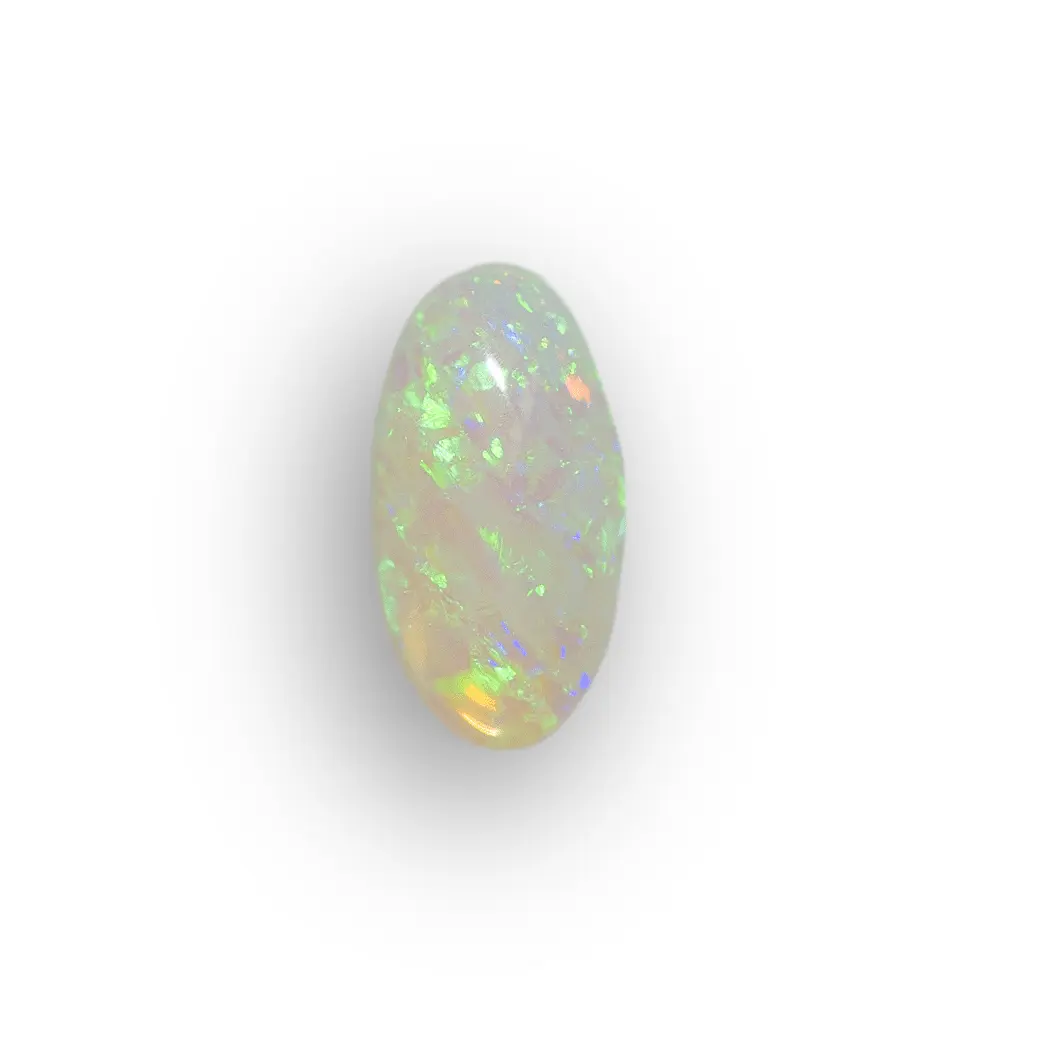Ovale d'opale cristal enrubanné de vert et de bleu (0,7 ct) – Image 3