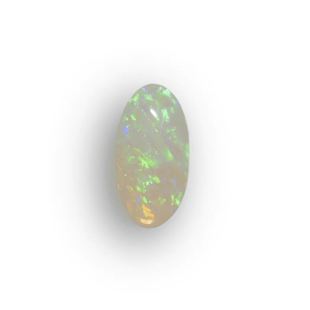 Ovale d'opale cristal enrubanné de vert et de bleu (0,7 ct) – Image 4
