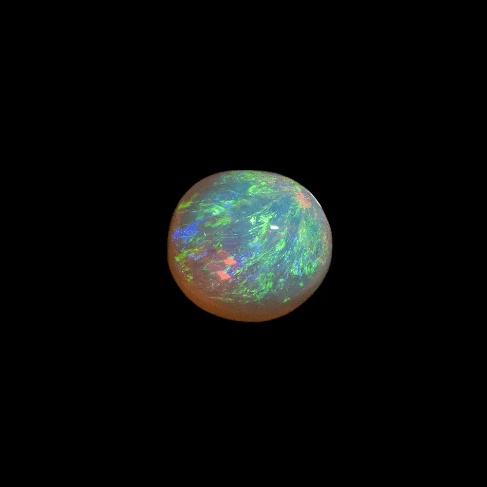 Green storm at the pole on this clear crystal opal (0.8 ct) - Image 3