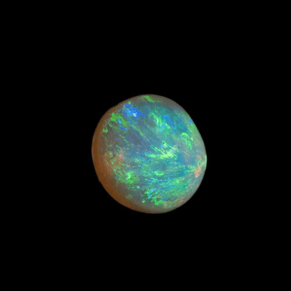 Green storm at the pole on this clear crystal opal (0.8 ct) - Image 5