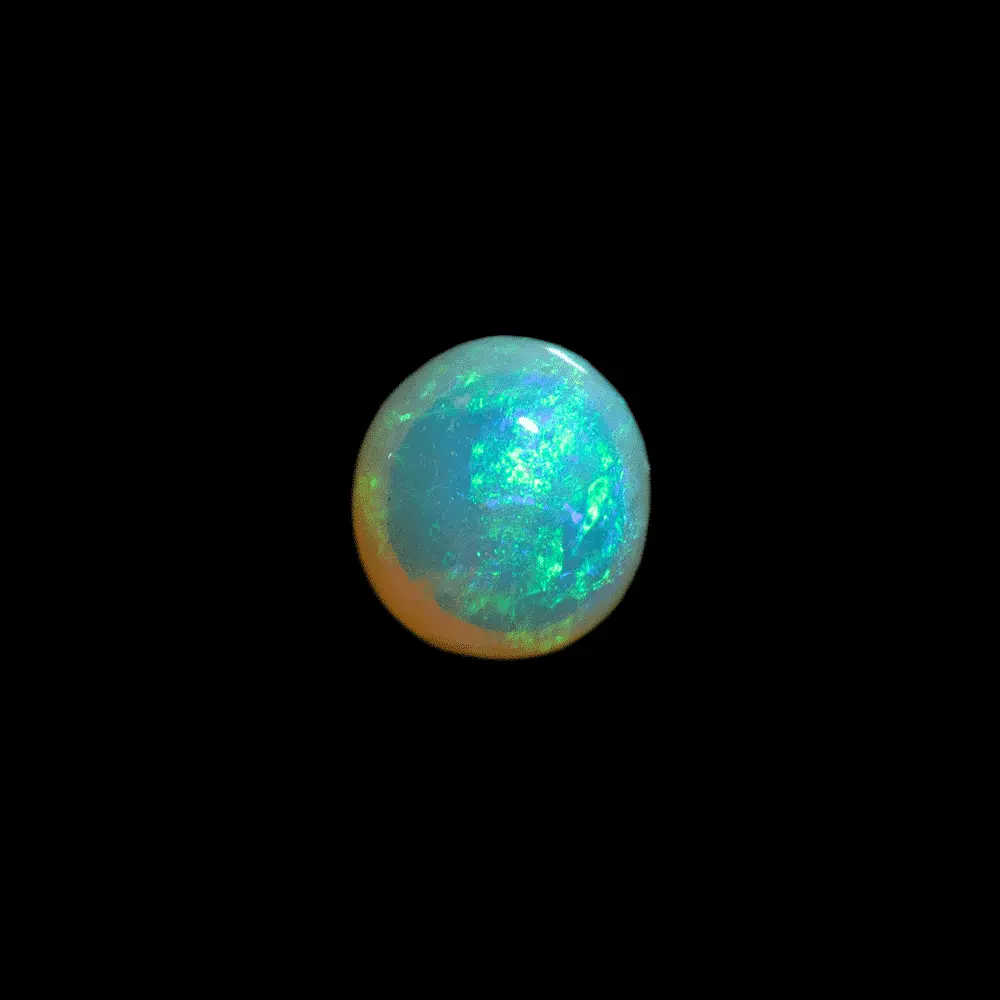 Green storm at the pole on this clear crystal opal (0.8 ct) - Image 8