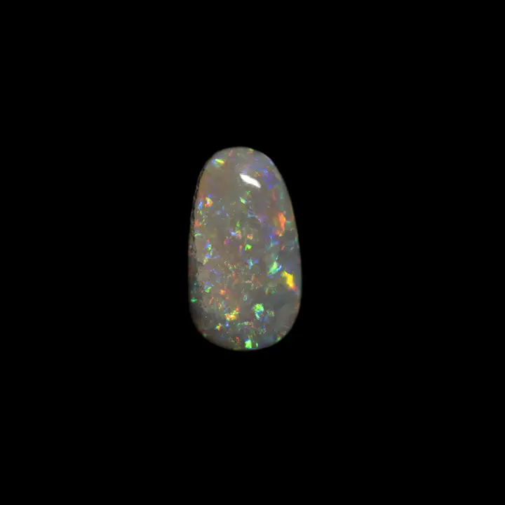 Natural Australian opal from the Lightning Ridge mines, 1.8 carat dark matrix cabochon and multi-coloured brilliance