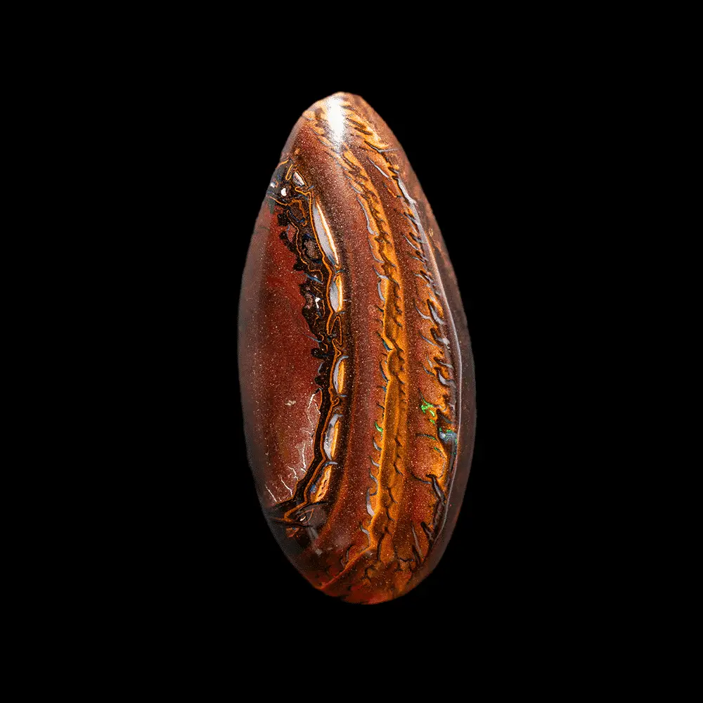Copper-coloured Koroit opal and shiny filaments (42.5 cts) - Image 4