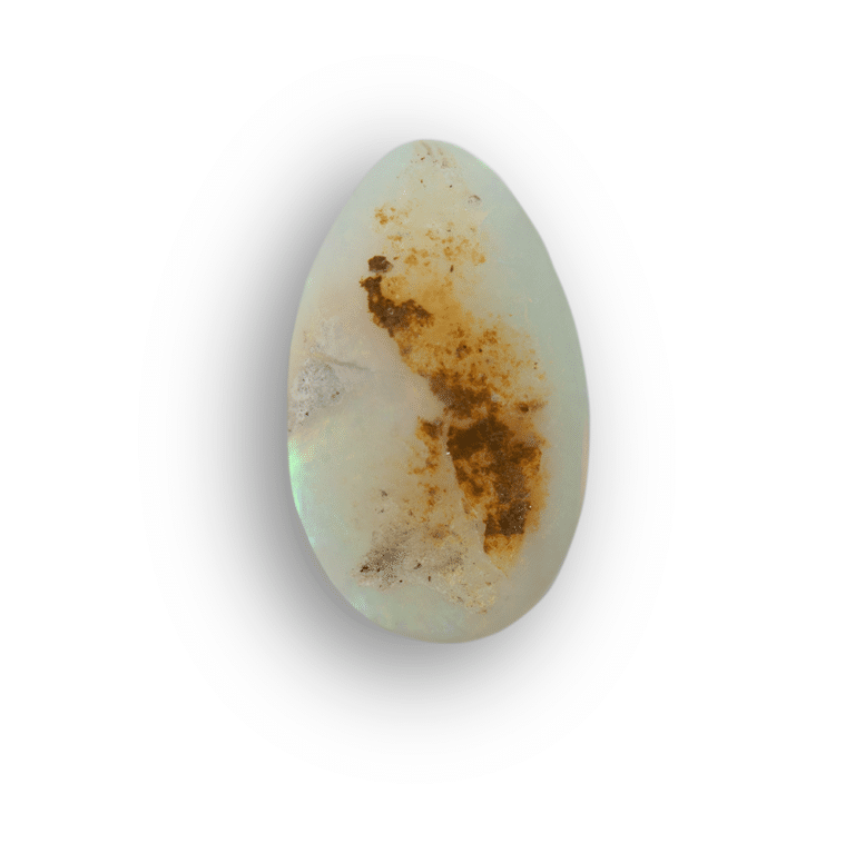 Opale Blanche Multicolore D'Éthiopie – 1,03 Carats – Naturelle – Taille Ovale – Rare