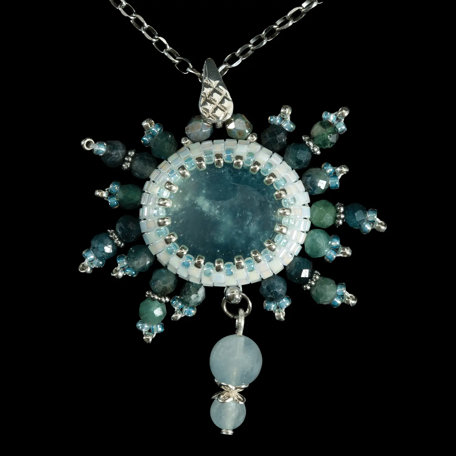 Collier Lima et son opale Péruvienne bleue
