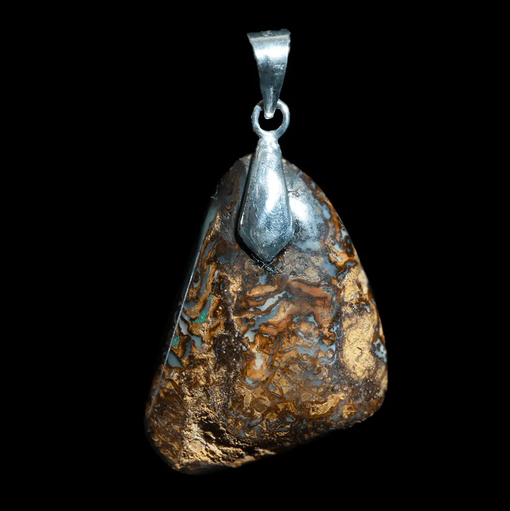 Pendentif d'opale Koroit à œil blanc et dessins colorés – Image 5