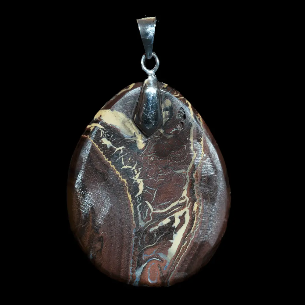Goutte d'opale Koroit lie de vin en pendentif – Image 4