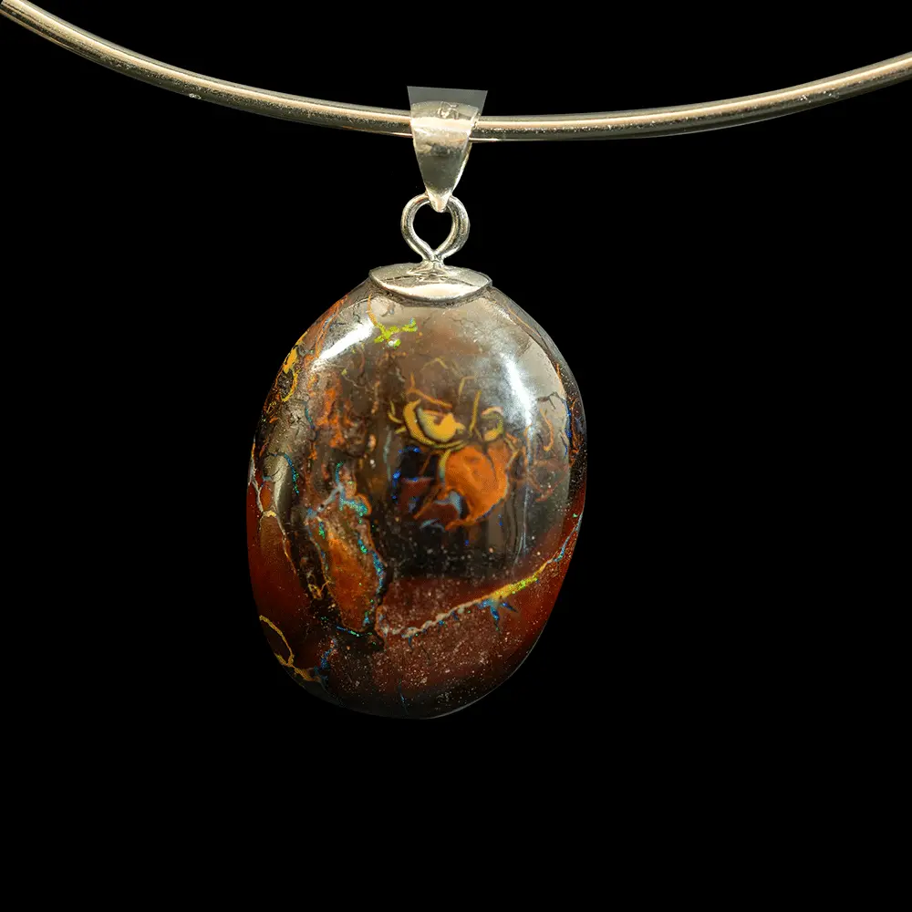Colored walnut Koroit opal pendant - Image 2