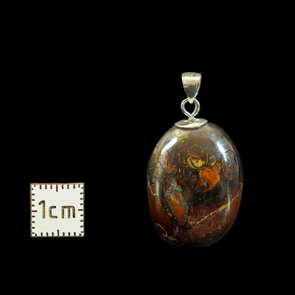 Colored walnut Koroit opal pendant - Image 4