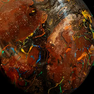 Colored walnut Koroit opal pendant - Image 3