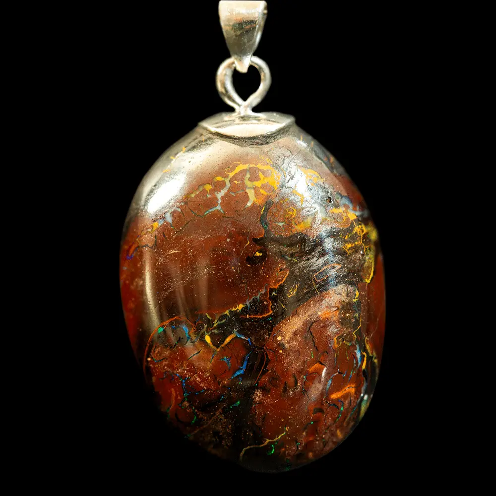 Colored walnut Koroit opal pendant - Image 5