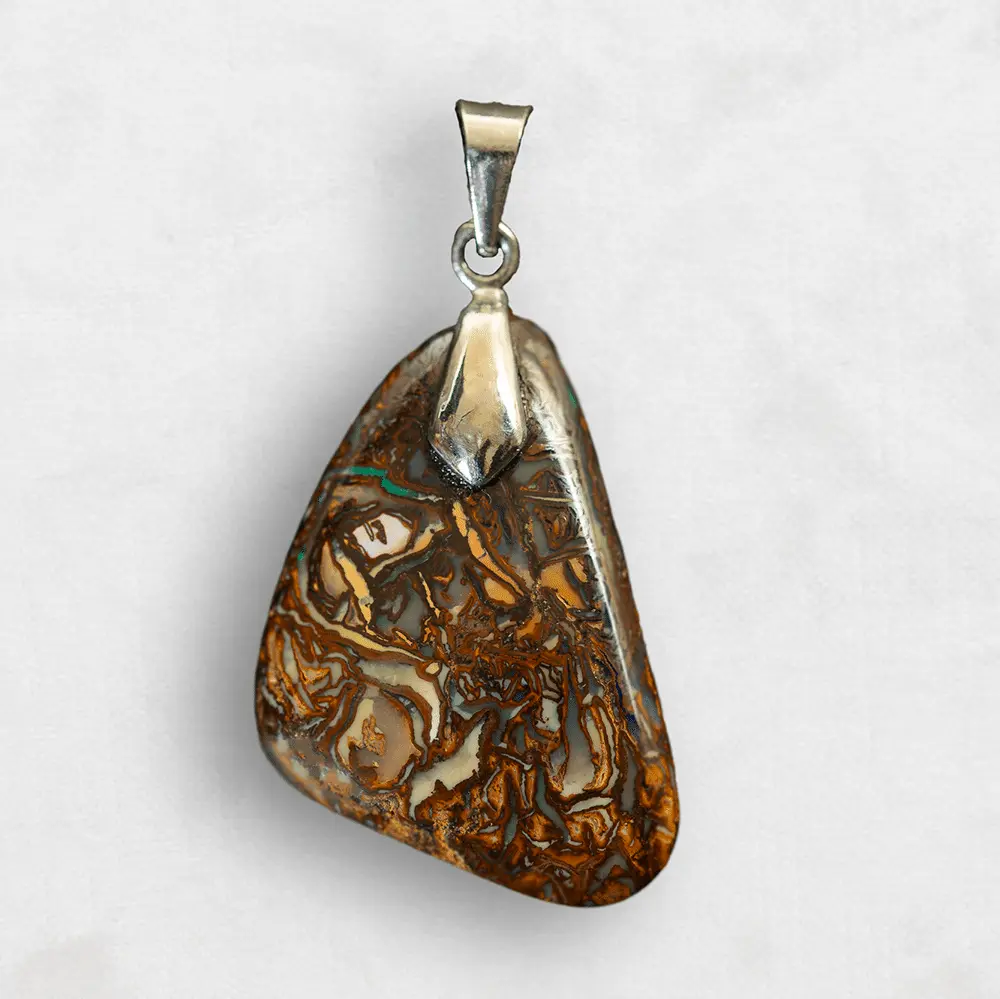 Pendentif d'opale Koroit à œil blanc et dessins colorés – Image 3