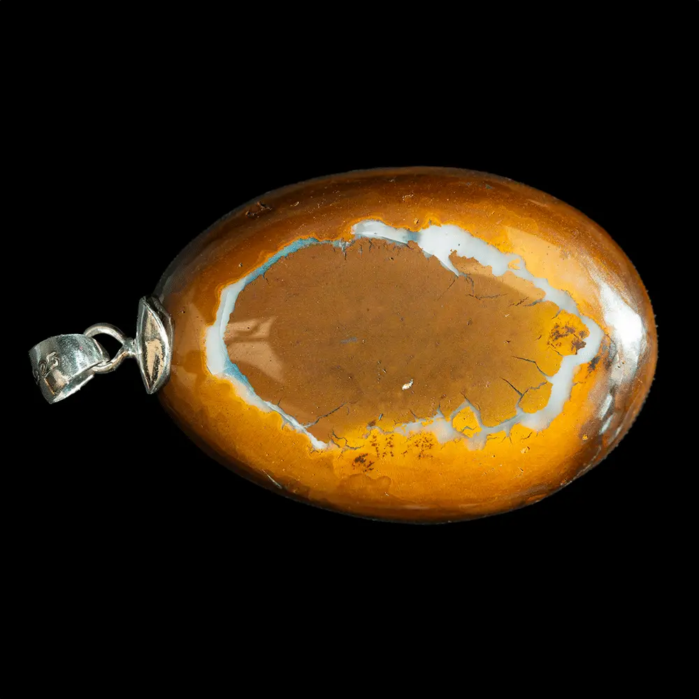 Opale caramel à ellipse grise en médaillon – Image 2
