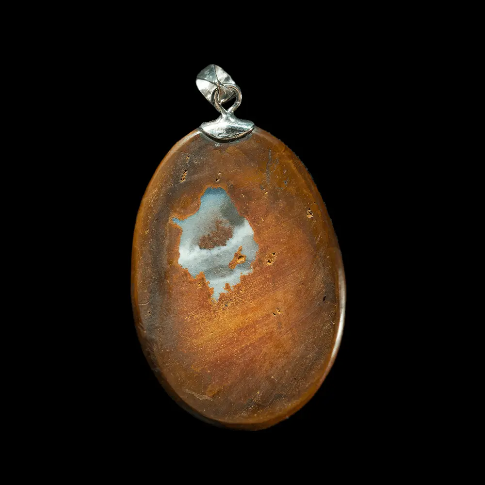 Opale caramel à ellipse grise en médaillon – Image 3