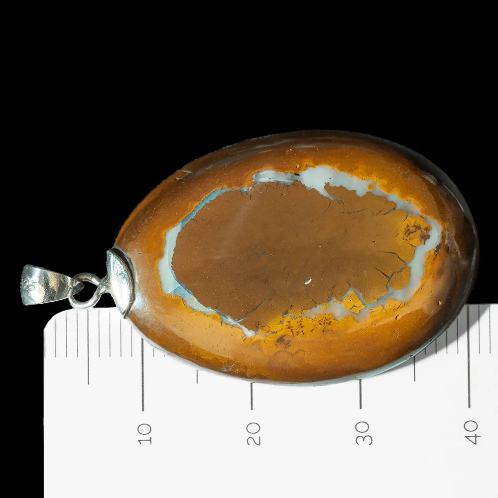 Opale caramel à ellipse grise en médaillon – Image 4